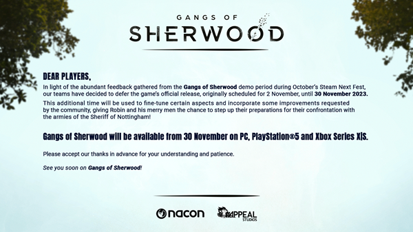Statement: Gangs of Sherwood